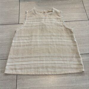 Grade and Gather white and tan sleeveless top